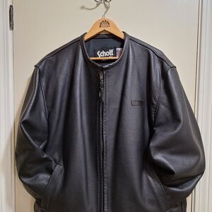 Schott Black Leather Jacket for Men